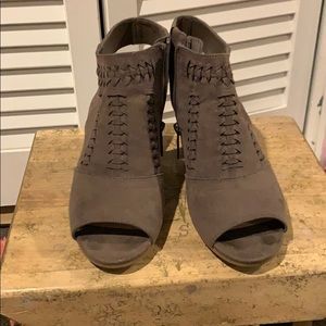 Peeptoe slingback booties